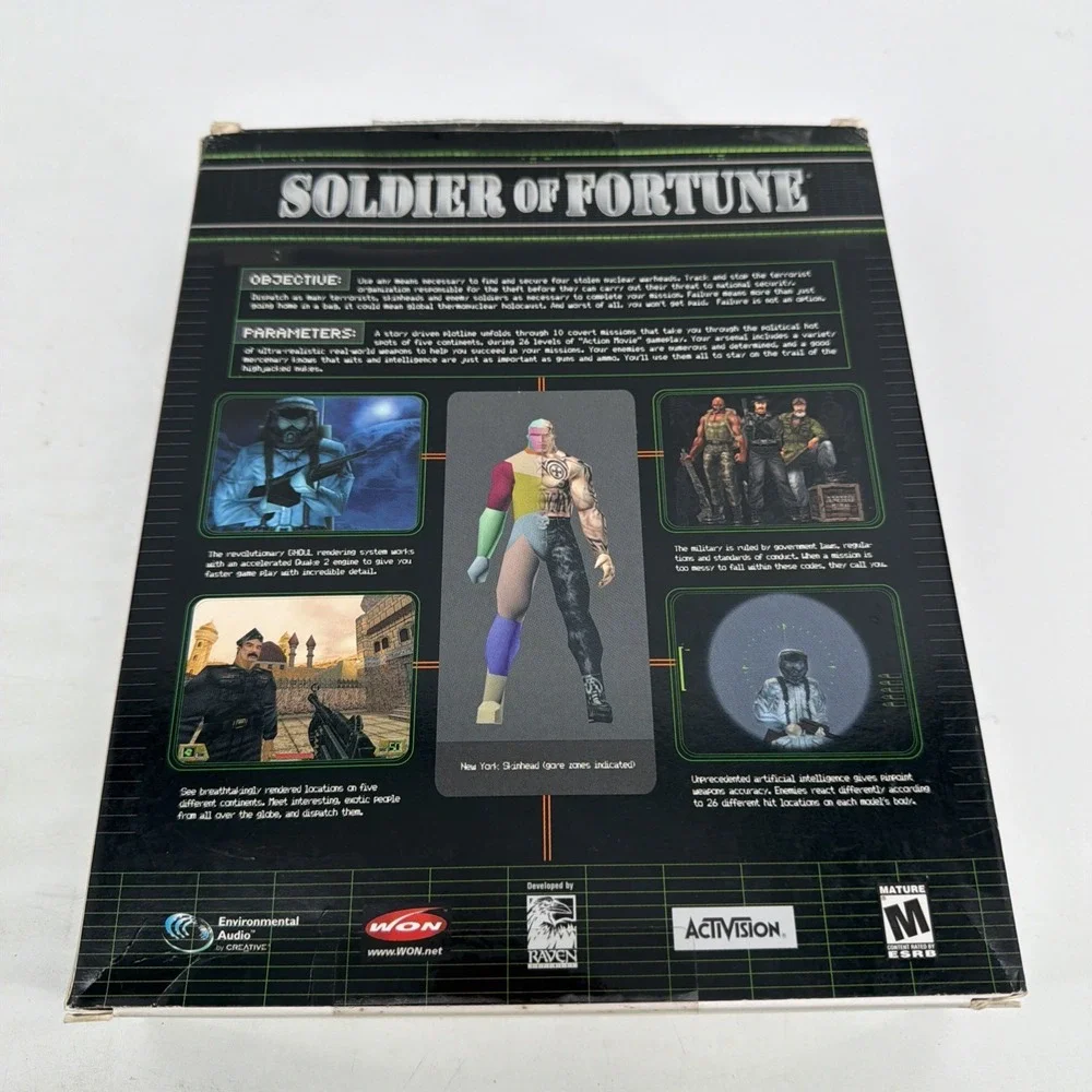 Soldier of Fortune (PC, 2000, Activision) Big Box Large Display